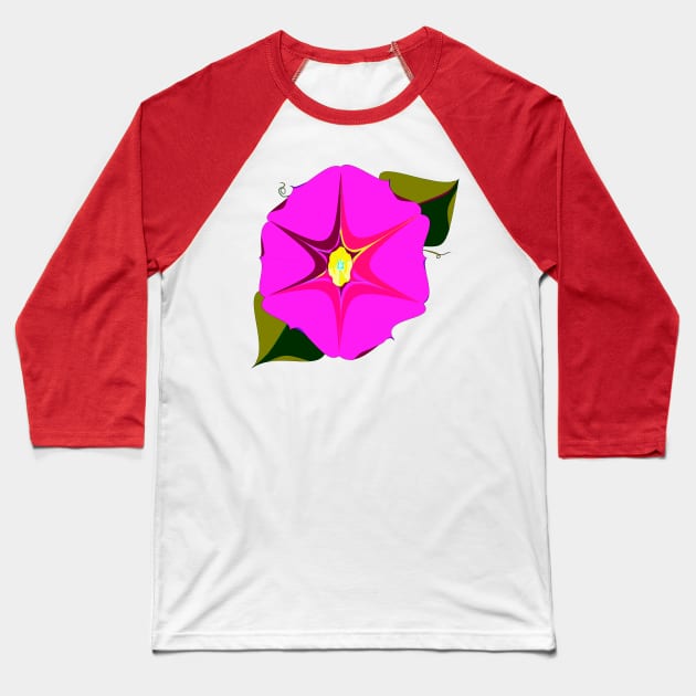 A Large Pink Morning Glory Baseball T-Shirt by YudyisJudy